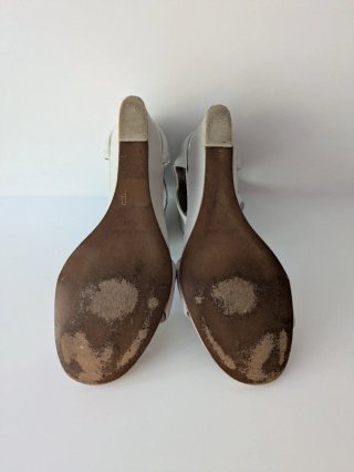 Sandalias Champane y Plata con cremallera atrás