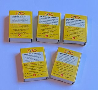 Lote 5 Cajas Cerillas Zyro Balanzas Retro