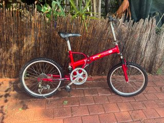 Bicicleta plegable roja