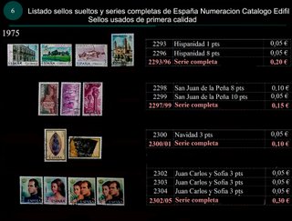 Sellos Año 1975 Completo y sueltos Usados España