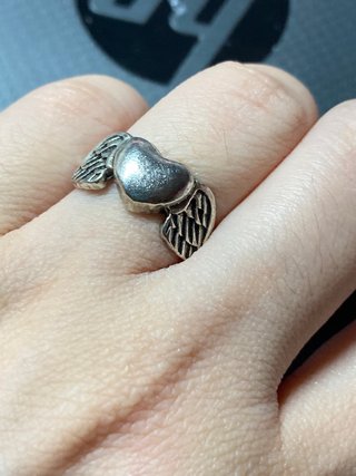 Anillo Corazón con Alas Plata 17.7mm