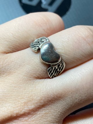 Anillo Corazón con Alas Plata 17.7mm