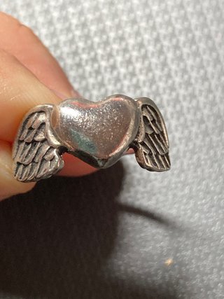 Anillo Corazón con Alas Plata 17.7mm