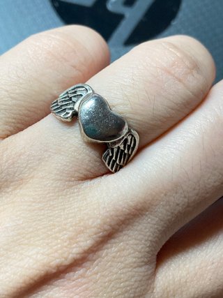 Anillo Corazón con Alas Plata 17.7mm