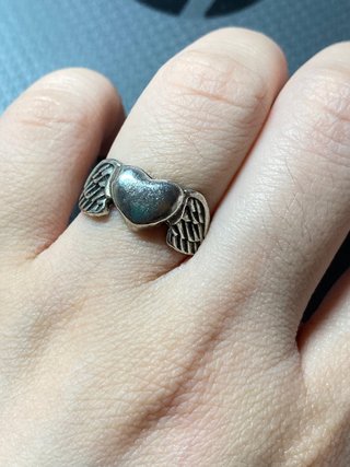 Anillo Corazón con Alas Plata 17.7mm