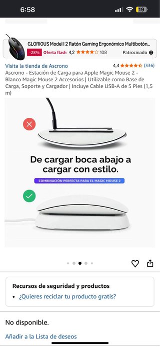 Estación de Carga Apple Magic Mouse 2