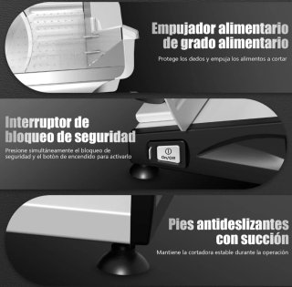 YASHE Cortadora de Fiambre 200W con Cuchilla Extra