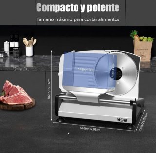 YASHE Cortadora de Fiambre 200W con Cuchilla Extra