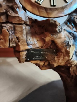 Reloj de mesa rústico madera y pizarra