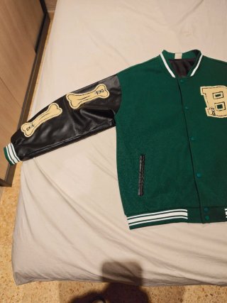 Chaqueta Béisbol Verde y Negra