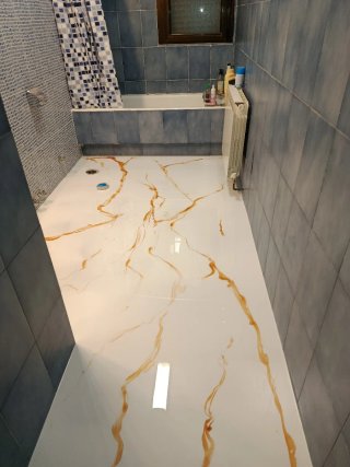 Suelo resina epoxi decorativa cocina baño  salón