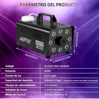 NUEVO! Maquina de humo con 8 LED y mando nueva