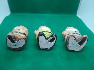 3 Nani Vintage Dipinti a Mano Terracotta