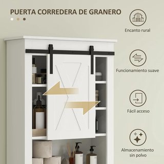 Mueble Sobre Inodoro 6 Compartimentos Blanco