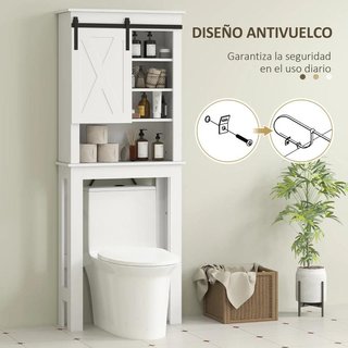Mueble Sobre Inodoro 6 Compartimentos Blanco
