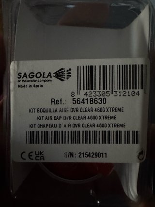 SAGOLA KIT BOQUILLA AIRE DVR CLEAR SERIE 4600