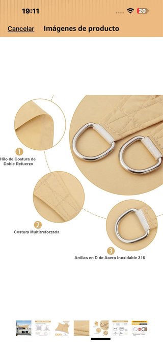 Toldo exterior 6x4 beige
