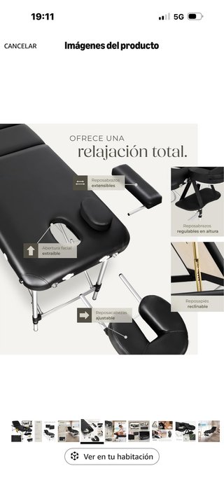 Camilla masaje portátil profesional nueva sin usar