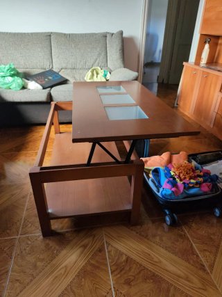 Mesa de centro madera y cristal