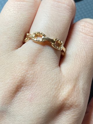 Anillo Acero Dorado Talla 18