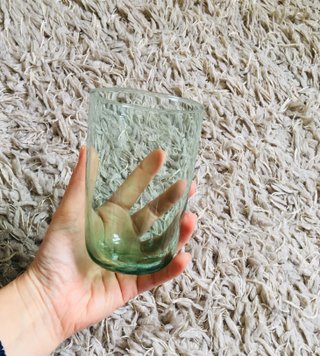 Vaso de cristal verde Ikea