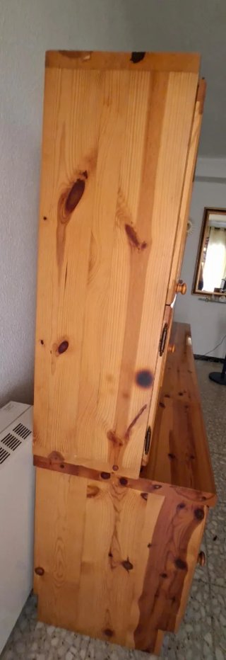 Mueble salón aparador con vitrina madera