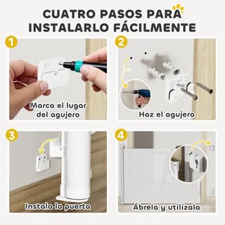 Barrera Retráctil Perros 140cm Puertas Escaleras