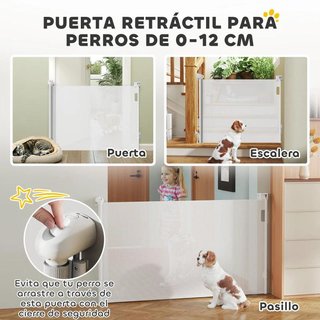 Barrera Retráctil Perros 140cm Puertas Escaleras