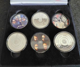 Estuche 6 Monedas Conmemorativas Metallica