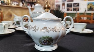 Juego de café Digoin Sarreguemines porcelana