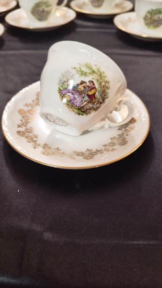 Juego de café Digoin Sarreguemines porcelana