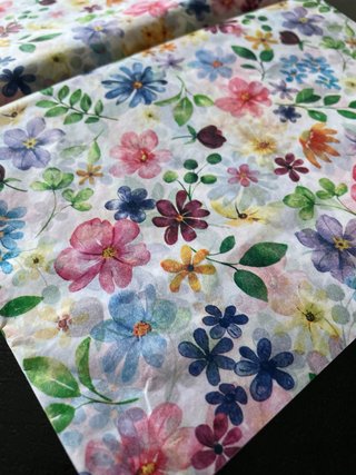 Set 6 carte velina fantasie floreali