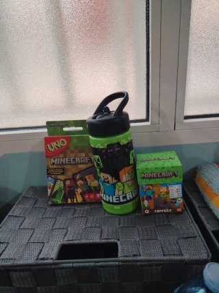 Lote Minecraft: UNO, Botella y Toppeez