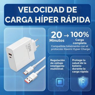 Cargador rápido 120W Xiaomi con cable USB-C