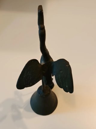 Campanella vintage cicogna/airone bronzo