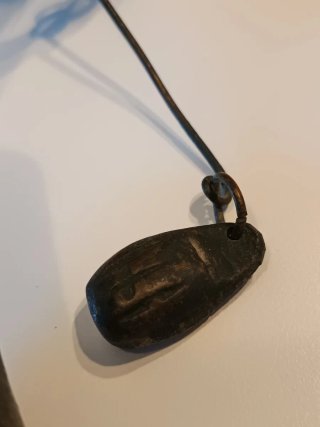 Campanella vintage cicogna/airone bronzo
