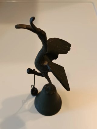 Campanella vintage cicogna/airone bronzo