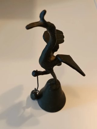 Campanella vintage cicogna/airone bronzo