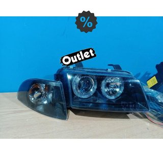 QJ FAROS AUDI A4 B5 94-98 OJOS ANGEL CLASSIC NEGROS R011257C