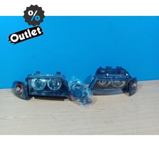 QJ FAROS AUDI A4 B5 94-98 OJOS ANGEL CLASSIC NEGROS R011257C