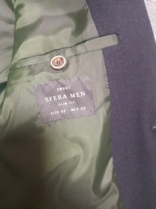 Americana azul marino con coderas Talla según foto