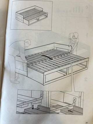 Cama doble Brimnes Ikea con cajones