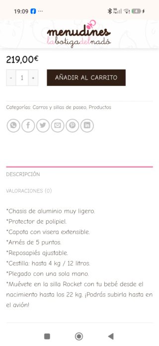 Carro Jane Rocket Plegable + regalo bolso