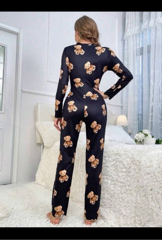 Pijama mujer oso negro