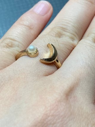Anillo Luna y Perla Talla 18