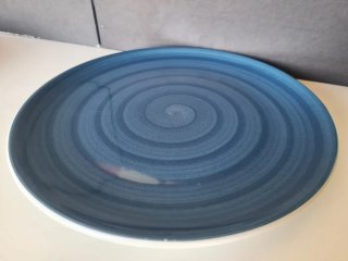 Piatto piano blu in ceramica 24cm di diametro