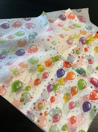 Set di Carta regalo semitrasparente con palloncini