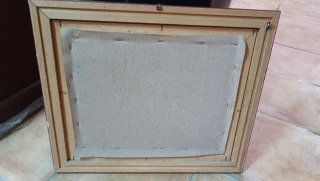 Quadro dipinto a mano scena urbana