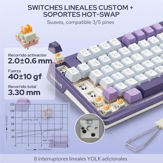 Teclado K745 Pro Mecánico Gaming Tri Modo RGB NUEV
