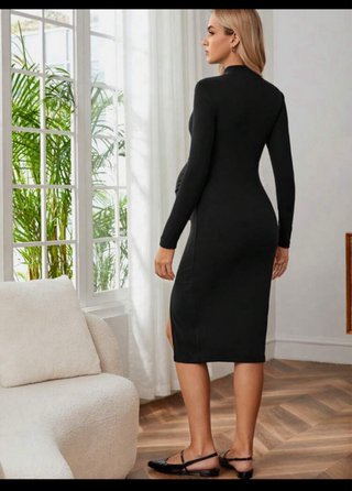 Vestido premamá negro manga larga